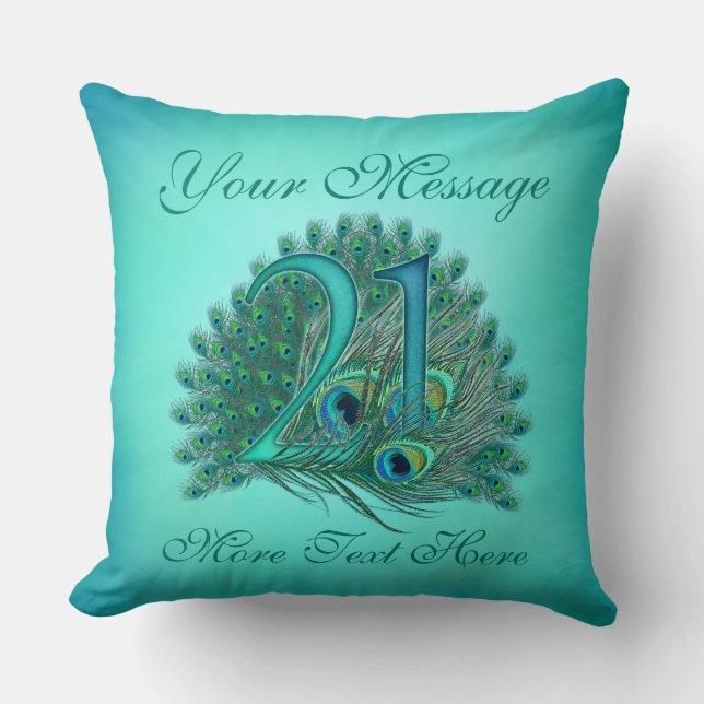 Kundengebundene Text elegante 21. Kissen (Vorderseite)