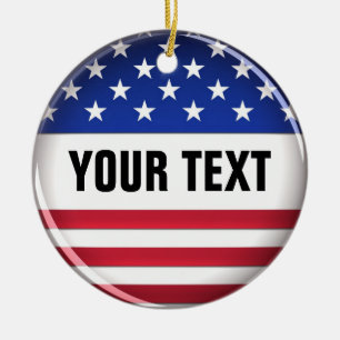 Kundengebundene USA-Verzierung Keramikornament