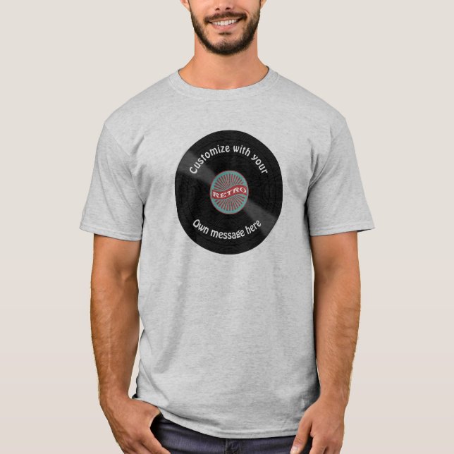 Kundengebundene Vinylaufzeichnung T-Shirt (Vorderseite)