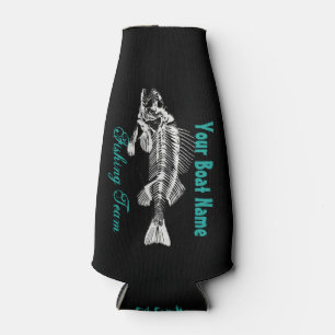 Kundengebundener Boots-Name mit Skeleton Fischen Flaschenkühler