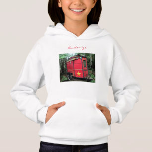 Kundengebundener kleiner Wohnwagen des roten Sinti Hoodie