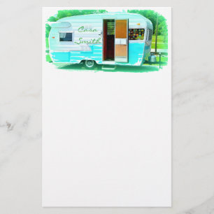 Kundengebundener Retro Vintager Camper Briefpapier