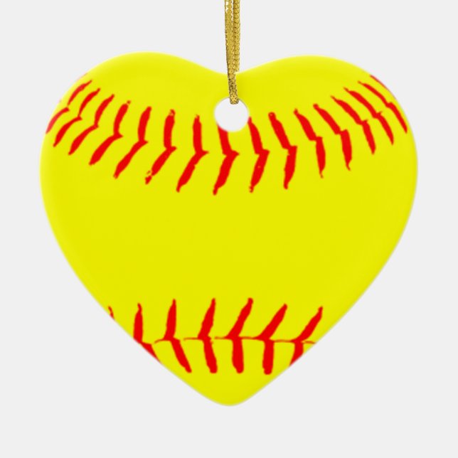 Kundengebundener Softball Keramik Ornament (Vorne)