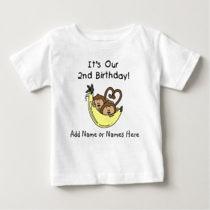 Kundengebundenes Affe-Doppeljungen-T-Shirt Baby T-shirt