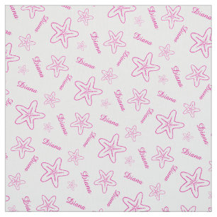 Kundengebundenes Gewebe der Starfish rosa Weiß Stoff