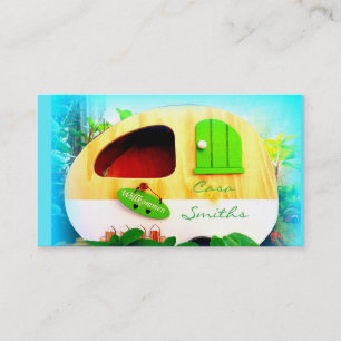 Kundengebundenes Retro Vintages Camperblau Visitenkarte