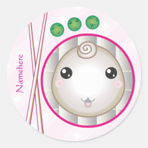 Kundengerecht: Kawaii wenig Mehlkloß Runder Aufkleber