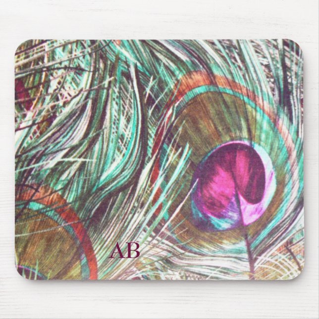 Kundengerecht: Pfaufedern Mousepad (Vorne)