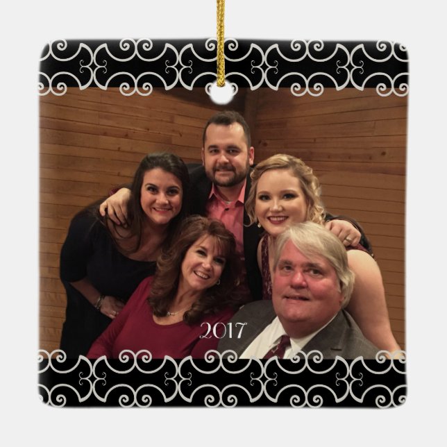 Kundengerechte 2 versahen elegantes Foto der Keramikornament (Rückseite)