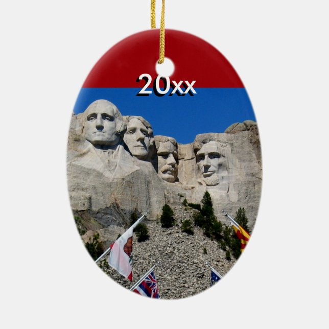 Kundengerechte Andenken Mt Rushmore Keramikornament (Hinten)