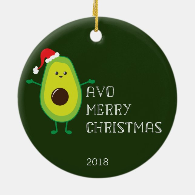 Kundengerechte Avo frohe Weihnachten Keramik Ornament (Hinten)