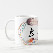 Kundengerechte Boho Monogramm-Kaffee-Tasse