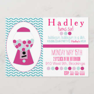 Kundengerechte Bubblegum Party Einladung