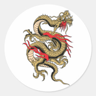 Kundengerechte Entwürfe des chinesischen Drachen Runder Aufkleber