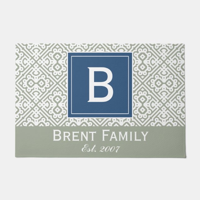 Kundengerechte Farbtür-Matte, graues Blau Fußmatte (Vorderseite)