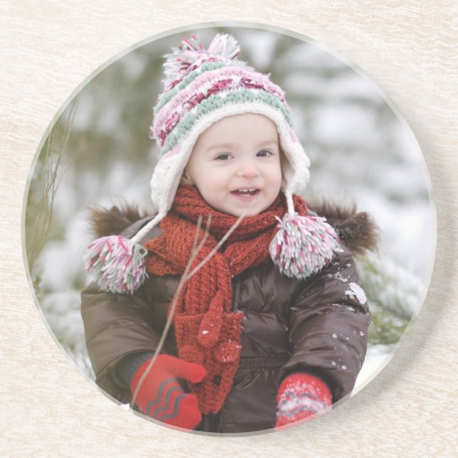 Kundengerechte Foto-Untersetzer Sandstein Untersetzer (Vorne)