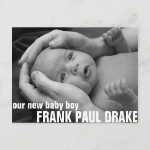 Kundengerechte Geburt Annoucement 2 Ankündigungspostkarte