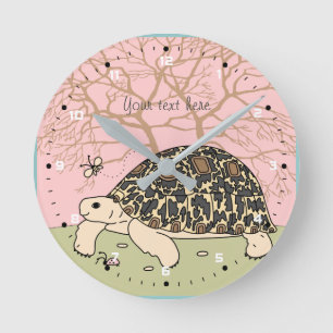 Kundengerechte Leopard-Schildkröten-Uhr Runde Wanduhr