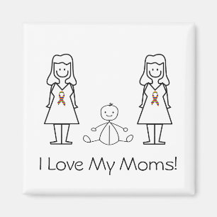Kundengerechte LGBT 2 Mamas u. Baby Magnet
