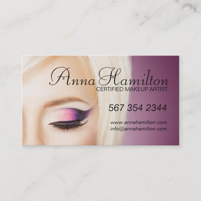 Kundengerechte Maskenbildner-Visitenkarte Visitenkarte (Vorderseite)