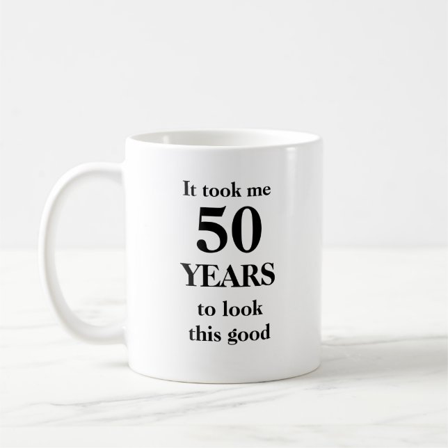 Kundengerechte personalizable 50. Geburtstag Tasse (Links)
