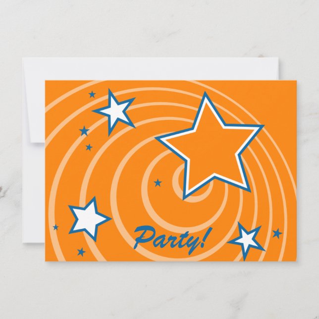 Kundengerechte retro Sterne und Kreis-Party Einladung (Vorderseite)
