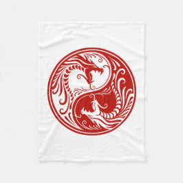 Kundengerechte rote Yin Yang Drachen Fleecedecke