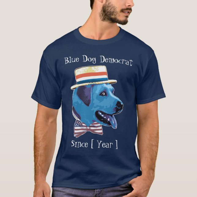 Kundengerechte Schablone - blauer Hund Demokrat T-Shirt (Vorderseite)