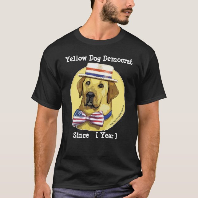 Kundengerechte Schablone - gelber Hund Demokrat T-Shirt (Vorderseite)