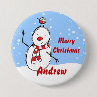 Kundengerechte SnowmanweihnachtsPartyname Button