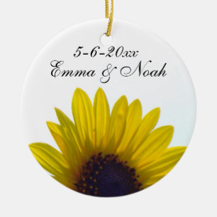 Kundengerechte Sonnenblume-Hochzeits-Verzierung Keramikornament