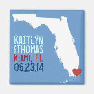 Kundengerechte Stadt Floridas Save the Date - Magnet