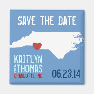 Kundengerechte Stadt Nord-Carolina Save the Date - Magnet