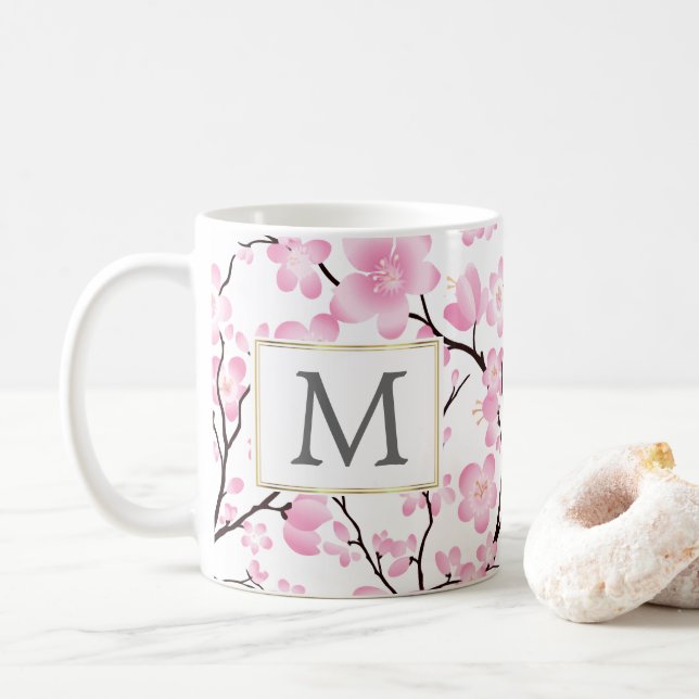 kundengerechte Tasse der rosa weißen (Mit Donut)