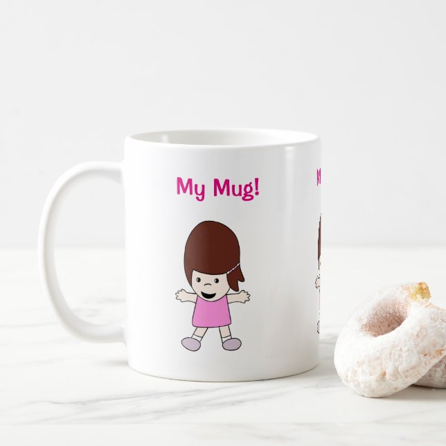 Kundengerechte Tasse des Cartoon-Mädchens (Mit Donut)