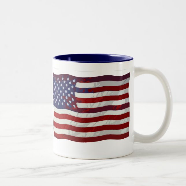 Kundengerechte US-Flaggen-Tasse Zweifarbige Tasse (Rechts)