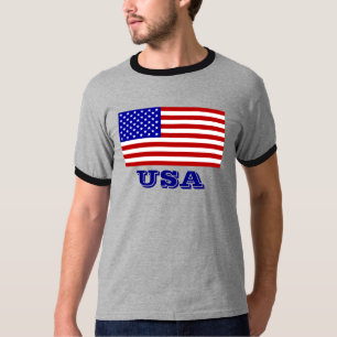 Kundengerechte USA-Flagge-T-Shirts für Männer T-Shirt