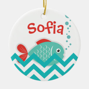 Kundengerechte Verzierung "im Fisch-Fisch-" Keramik Ornament