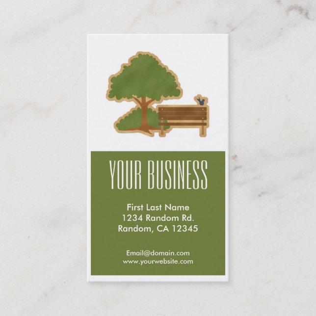 Kundengerechte Visitenkarten der grünen Baumbank Visitenkarte (Vorderseite)