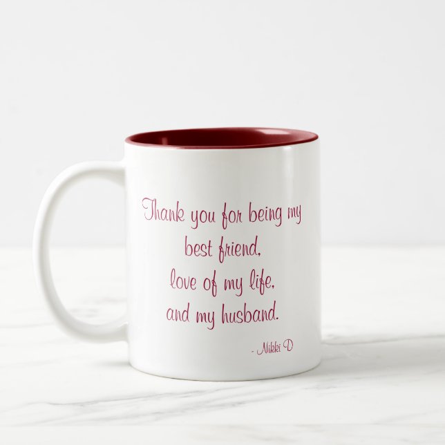 Kundengerechte Zitat-"Liebe" Tasse (Links)