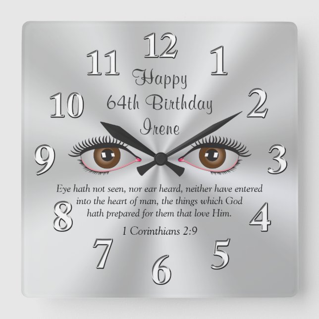 Kundengerechter Bibel-Vers stoppt Auge nicht Quadratische Wanduhr (Vorderseite)