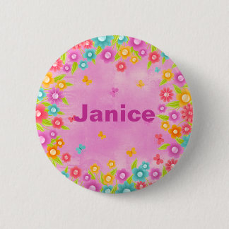 Kundengerechter Blumen-Schmetterlings-Name Button