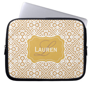Kundengerechter Farbmonogramm-Marokkaner, TAN-Gold Laptopschutzhülle