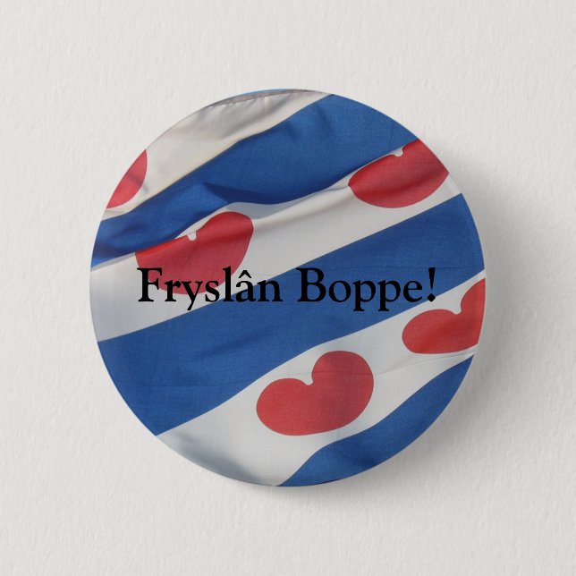 kundengerechter Fryslan Friesland Flaggen-Knopf Button (Vorderseite)