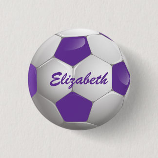 Kundengerechter Fußball-Fußball-Ball lila und weiß Button