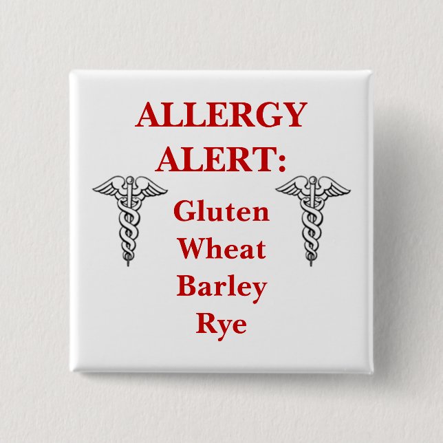 Kundengerechter Gluten-Allergie-Knopf Button (Vorderseite)