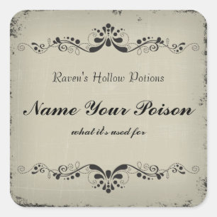 Kundengerechter Halloween-Glas-Aufkleber-Aufkleber Quadratischer Aufkleber