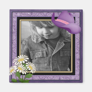 KUNDENGERECHTER kleiner Cowgirl-Fotomagnet Magnet