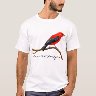 Kundengerechter männlicher Scarlettanager-Vogel-T T-Shirt
