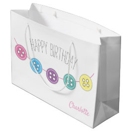 Kundengerechter nähender Knopf des weißen Große Geschenktüte